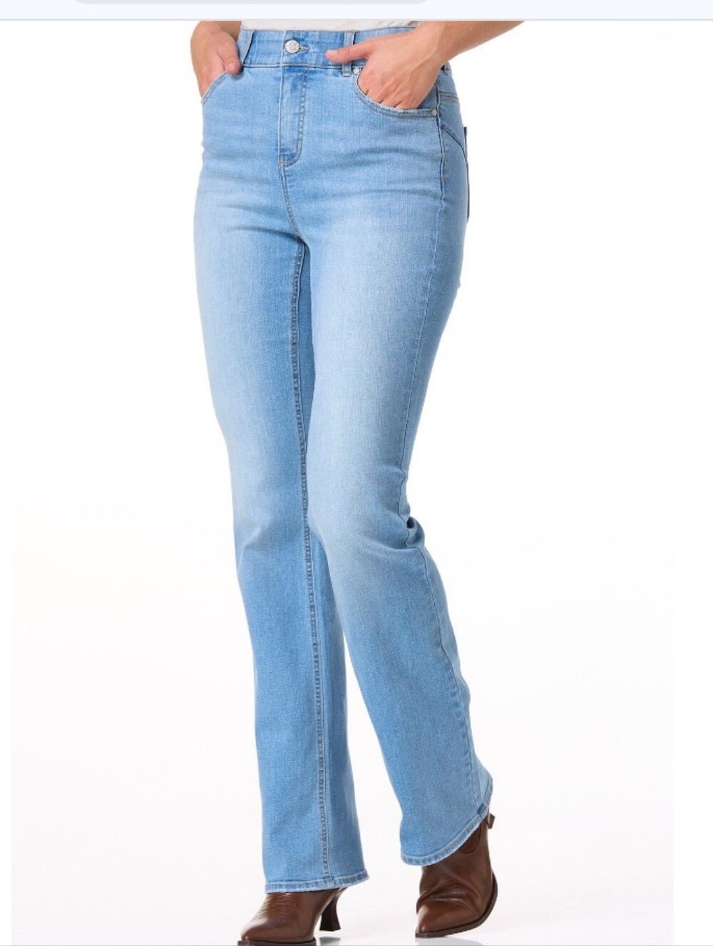 High-Rise Bootcut Jeans in Light Blue Wash